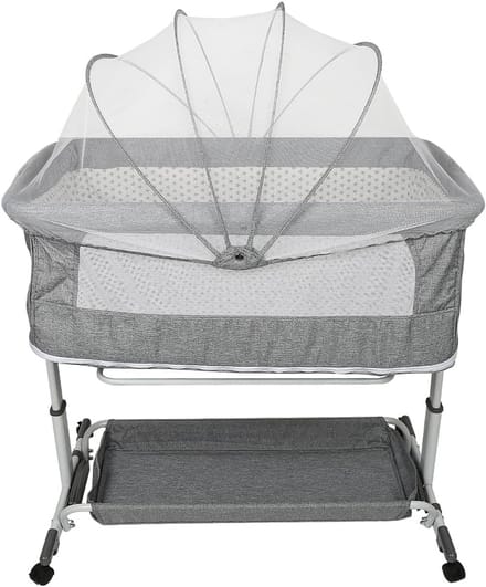 Inklapbaar Babybed met Verstelbare Hoogte en Wielen