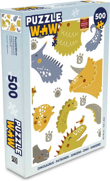 Puzzel Dinosaurus - Patronen - Jongens - Dino - Kinderen - Legpuzzel - Puzzel 500 stukjes