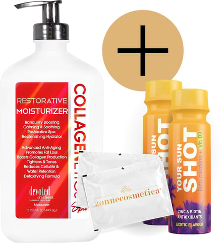 Devoted Creations - Restorative Moisturizer + 2 Your Sun Shots + 2 Verfrissingsdoekjes