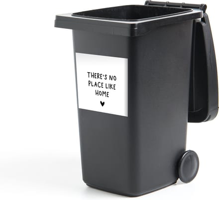 Container sticker Engelse quote There is no place like home met een hartje - 40x40 cm - Kliko sticker