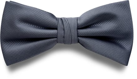 Grafietgrijze Voorgestrikte Grosgrain Vlinderdas