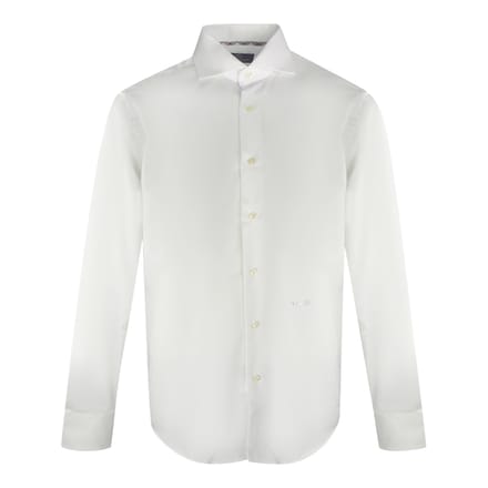 Aquascutum effen wit overhemd met logo en lange mouwen