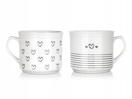 Merkloos Grote Keramieken Mok 660 ml - Rood Hart Design