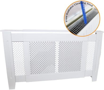 Radiatoromkasting - wit - 1400-1920mm - met gratis reinigingsborstel