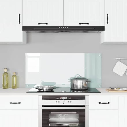vidaXL - Keukenachterwand - Wit - 110 - x - 50 - cm - gehard - glas