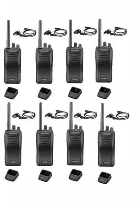 Set van 8 stuks Kenwood TK-3501 met D-shape oortje en tafelladers