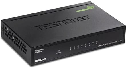 8-Poort Gigabit Switch - Ethernet Splitter, Ventilatorloos, 10/100/1000 Mbps, 16 Gbps Schakelcapaciteit, Metalen Behuizing, Plug & Play