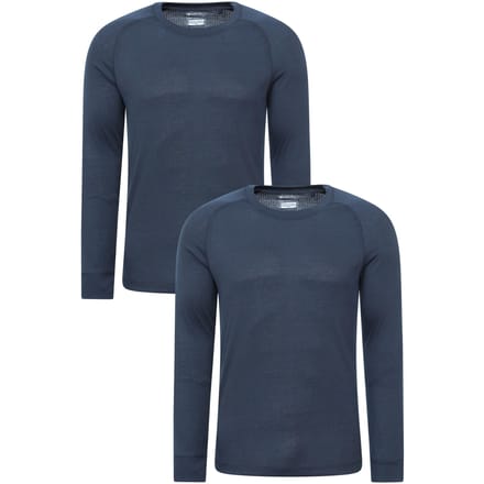 Mountain Warehouse Heren Talus Base Layer Top (Set van 2) (Marine)