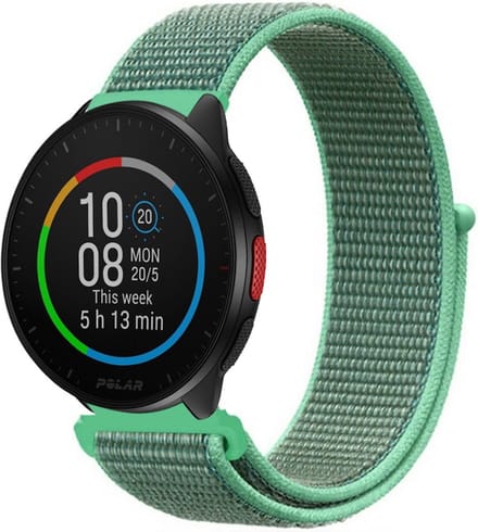 Nylon bandje geschikt voor Polar Ignite / Ignite 2 / Ignite 3 / Unite / Polar Pacer - Mint Groen