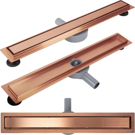 Rea Neox Pro - Lineaire Afvoer - Douchegoot - Geborsteld Koper - 100Cm