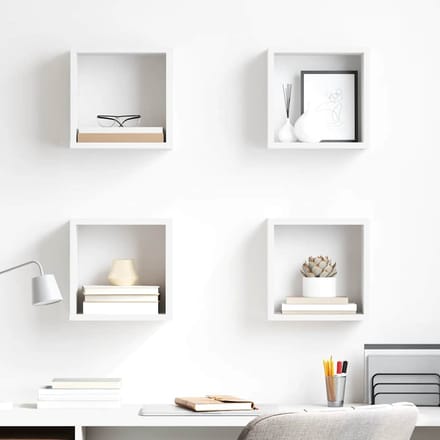 vidaXL - Wandschappen - kubus - 4 - st - 26x15x26 - cm - wit