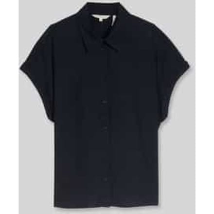 Tom Tailor - Losvallende blouse met linnen - Maat 46 - sky captain blue