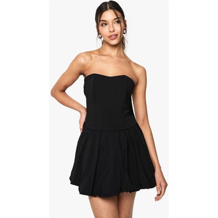 boohoo Dames Petite Puffball Bandeau Mini Jurk | Black | Maat: 8
