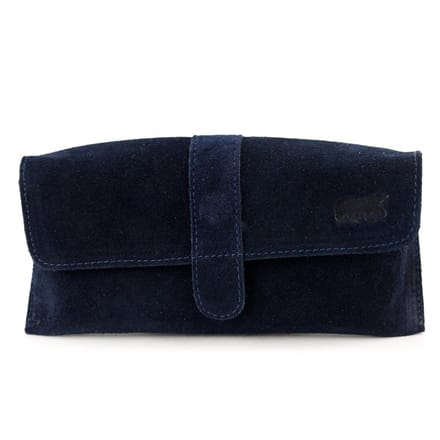 Bear Design Weta Suede Leren Brillenkoker - Blauw