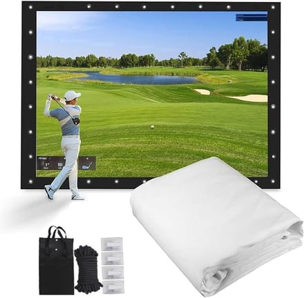 Golf Afslagdoek - Projectiescherm - Thuis Trainen - Geluidsdempend Materiaal - 10x10ft - Wit