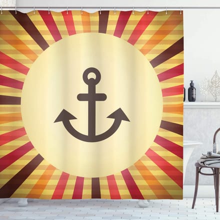 ABAKUHAUS Vintage douchegordijn – zeilanker – 175x200 cm – crème