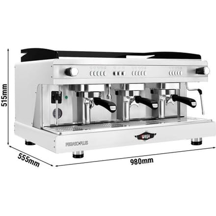 WEGA Pegaso Plus Espressomachine / Pistonmachine - 3 groepen - met melkopschuimer & heet water