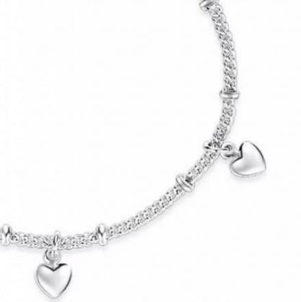 Armbandje- Smalle pols- hart- 16.5 cm - Charme Bijoux