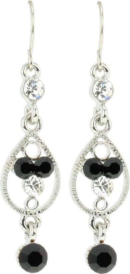 Behave - Oorbellen met steentjes zwart wit - Chic avondstijl 4,8 cm