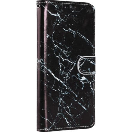 Comfycase iPhone 12 (Pro) Bookcase Hoesje Marmer Zwart Marmer