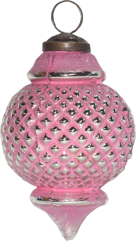 Clayre & Eef Kerstbal Overig Ø 8 cm Roze Glas Kerstballen