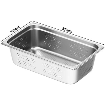 GGM Gastro (6 stuks) RVS GN-bak GN 1/1 - geperforeerd - hoogte: 150mm zilver