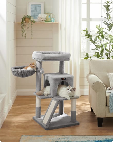 Feandrea Krabpaal Met Groot Observatiedek, Krabbord Door Songmics Light Gray