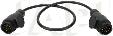 Kabel 1 mtr 2 x 13 polige kunststofstekker