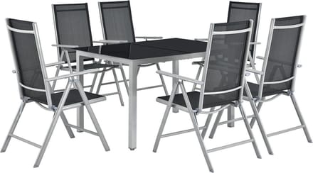 Aluminium tuinset - Milano - 7-delig - Zilver / grijs