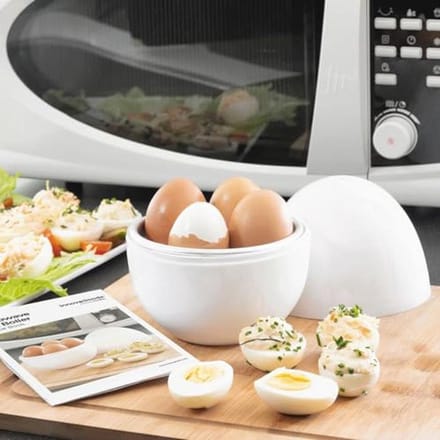 InnovaGoods® Cookbook for microwave egg cooker, cook eggs quickly and easily, compact and easy to use design, ideal for home.