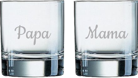 Gegraveerde Whiskeyglas 20cl Mama & Papa