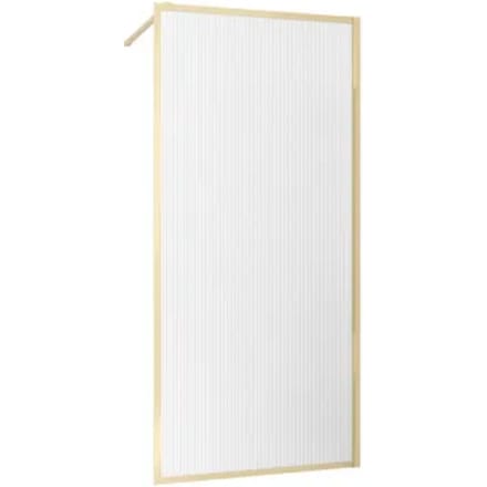 Inloopdouchewand Golden Edge 120 Geribbeld Glas