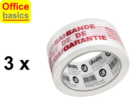 3 x rollen 'Bande de Garantie' - Office Basics - 50mm x 66m