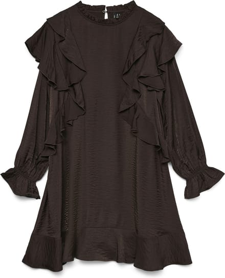 VERO MODA - VMLIZZI LS SHORT FLOUNCE DRESS WVN GA - Dames - Mini jurken