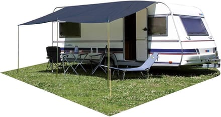 Universele Caravan Luifel 300x240cm Grijs Inclusief Stokken