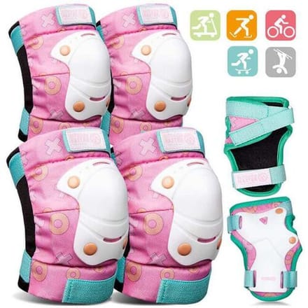 OutdoorMaster kinder elleboog- en kniebeschermers roze M