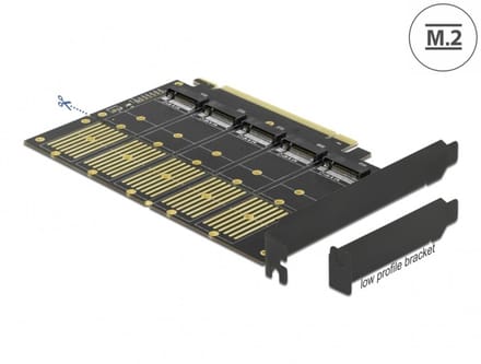 Delock PCI Express x16 Card to 5 x internal M.2 Key B / SATA
