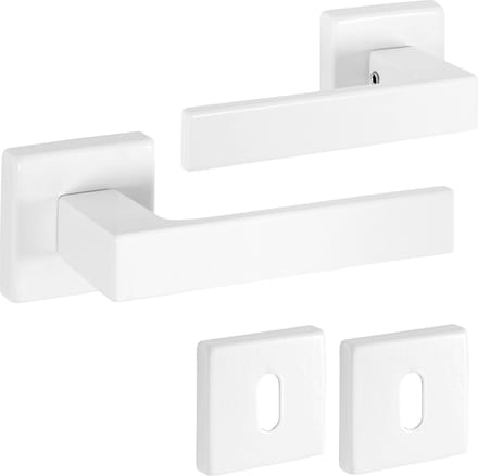 Eliot® Deurbeslag set - deurklinken met deurrozetten baardsleutel - wit - voor binnen deuren