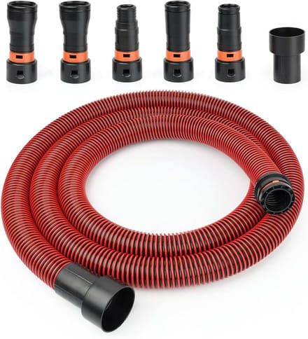 Stofzuigerslang Adapterset - Zuigslang Adapters - Schoonmaken Thuis - 7 Universele Fittingen - 16 ft - Rood