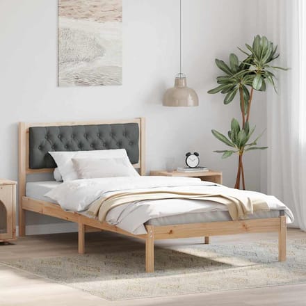 vidaXL - Bedframe - Donkergrijs - 100 - x - 200 - cm - Massief - grenenhout