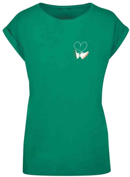 Mister Tee - Kicks Love Extended Shoulder Dames Tshirt - L - Donkergroen