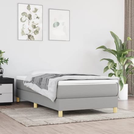 vidaXL - Boxspring - bed - 100x200 - cm - stof - lichtgrijs