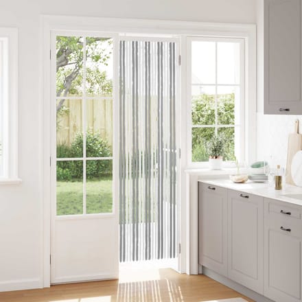 vidaXL - Insecten - Gordijn - Chenille - Grijs - en - wit - 56 - x - 200 - cm - 100% - PP