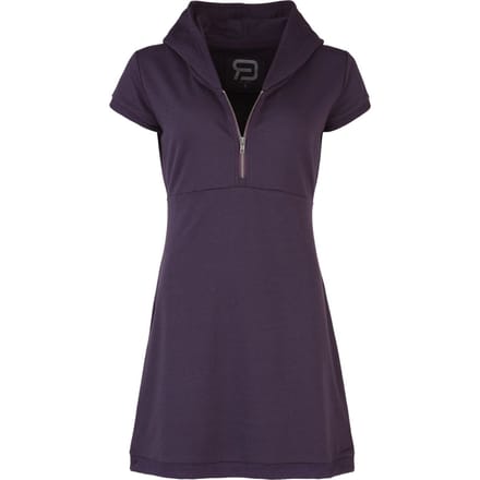 R.E.D. Rock-Engineered Design Paarse korte jurk met capuchon en rits - Dames - S