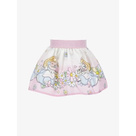 Monnalisa Meisjes rok alice bianco rosa fairytale