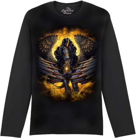 Black Pegasus On Black The Coloured House Longsleeve T-shirt L