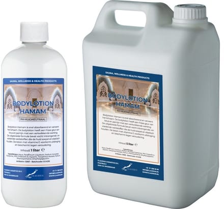 Bodylotion Hamam 1 liter - hervulbaar + Jerrycan 5 liter navulling