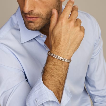 Armband Gourmette 8,4 Mm 21 Cm 6-zijdes Geslepen