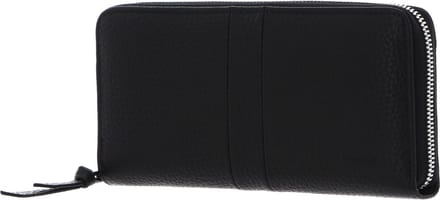 PICARD Leren Portemonnee Stripes 1 Zip Wallet Black Zwart