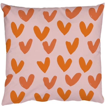 Sierkussens - Kussentjes Woonkamer - 60x60 cm - Hartjes - Getekend - Oranje